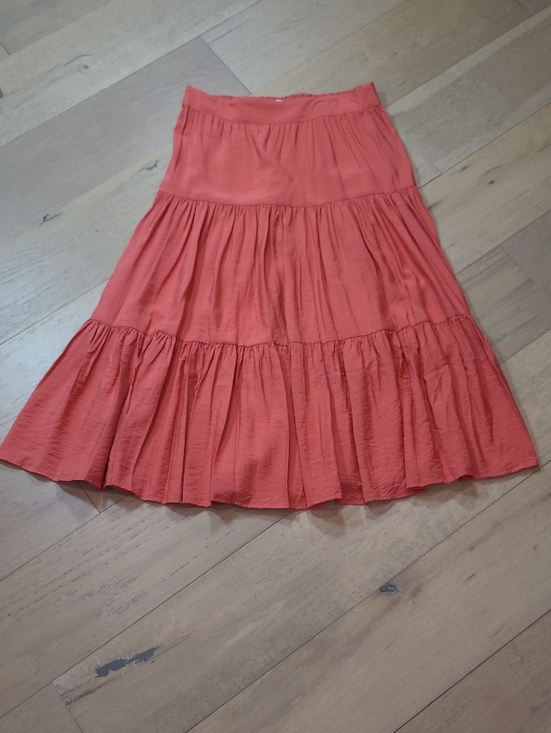LC Lauren Conrad Dresses & Skirts - EUC LC Lauren Conrad Skirt Women's sz M Orange Tiered Ruffled Long Skirt